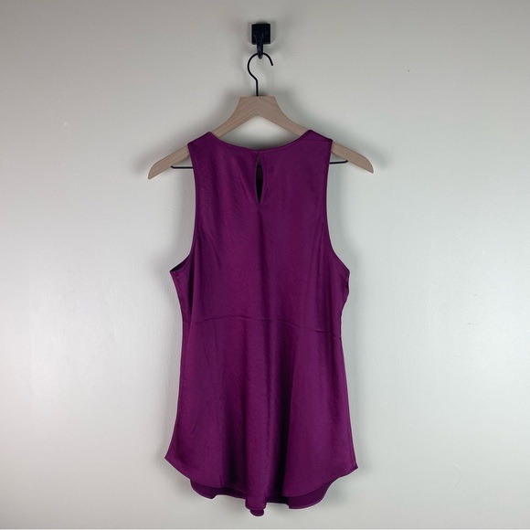 NEW Express Satin Crew Neck Tank Size Large Berry - Picture 7 of 11